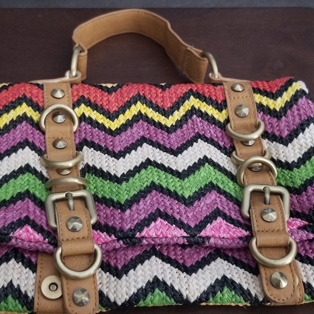 OLIVIA +JOY polyurethane tribal bag with buckle